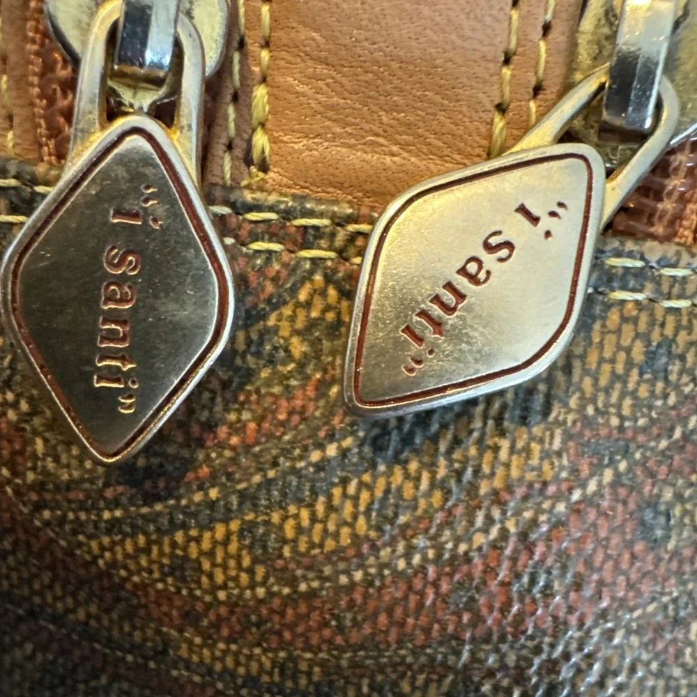 I Santi Milano Paisley Vintage Leather Purse Bag Inc COA Appraisal made in Italy